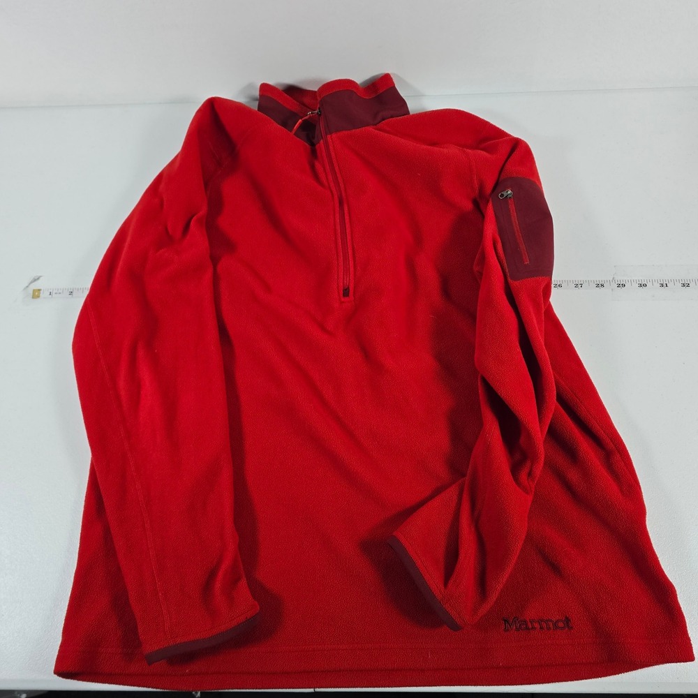 Marmot Mens‎ Polartec Quarter Zip Fleece Pullover Red XL C98130